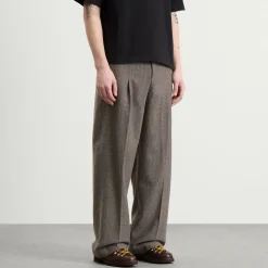 about:blank Herringbone Tailored Wide Leg Trouser