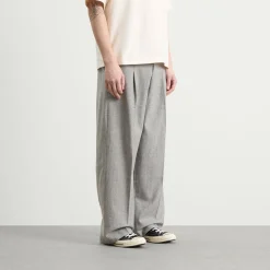 about:blank Herringbone Tailored Wide Leg Trouser