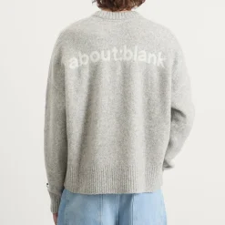 about:blank Mohair Knitted Logo Crewneck