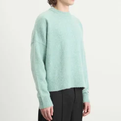 about:blank Mohair Knitted Logo Crewneck