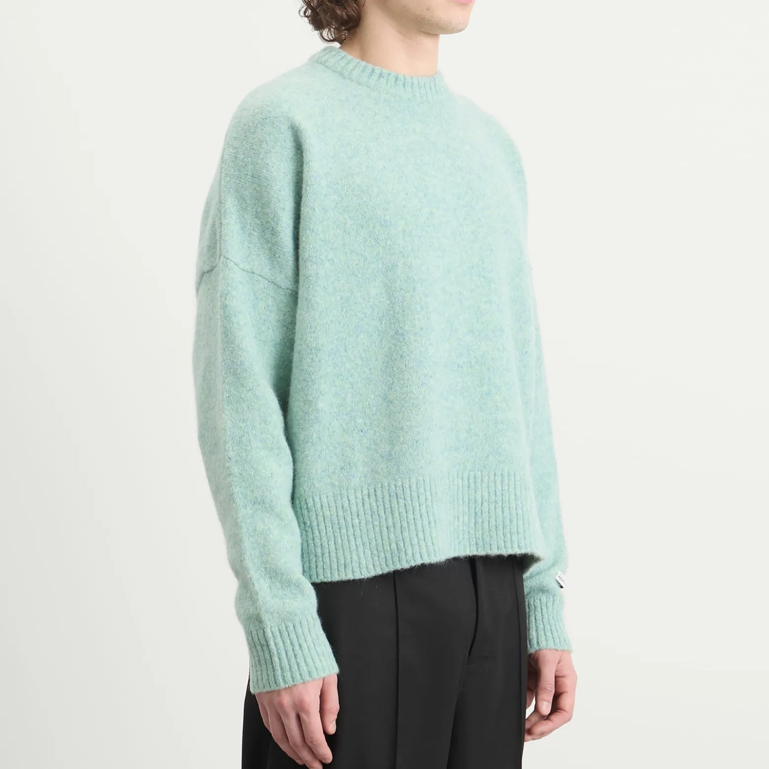about:blank Mohair Knitted Logo Crewneck