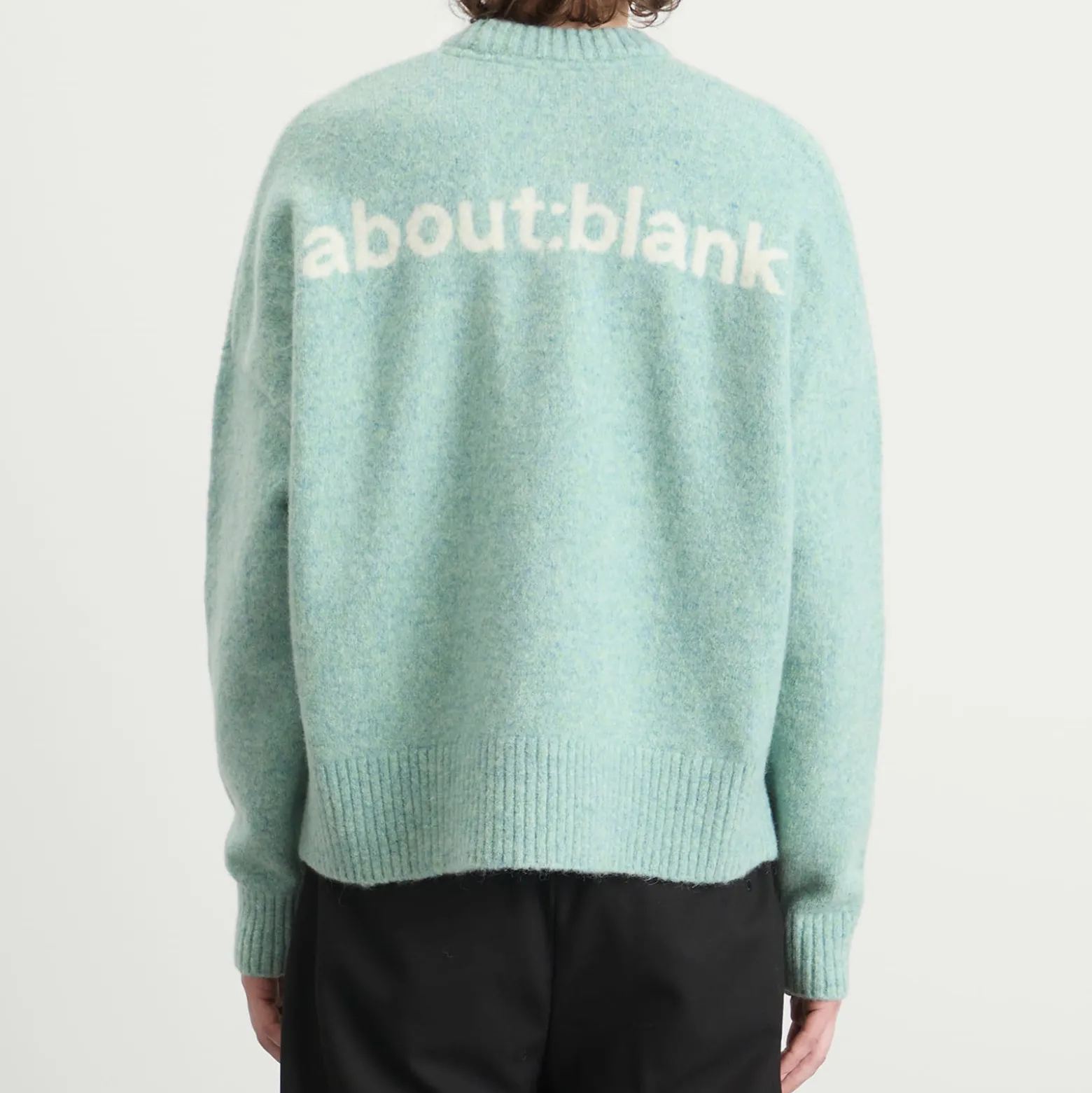 about:blank Mohair Knitted Logo Crewneck