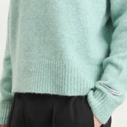 about:blank Mohair Knitted Logo Crewneck
