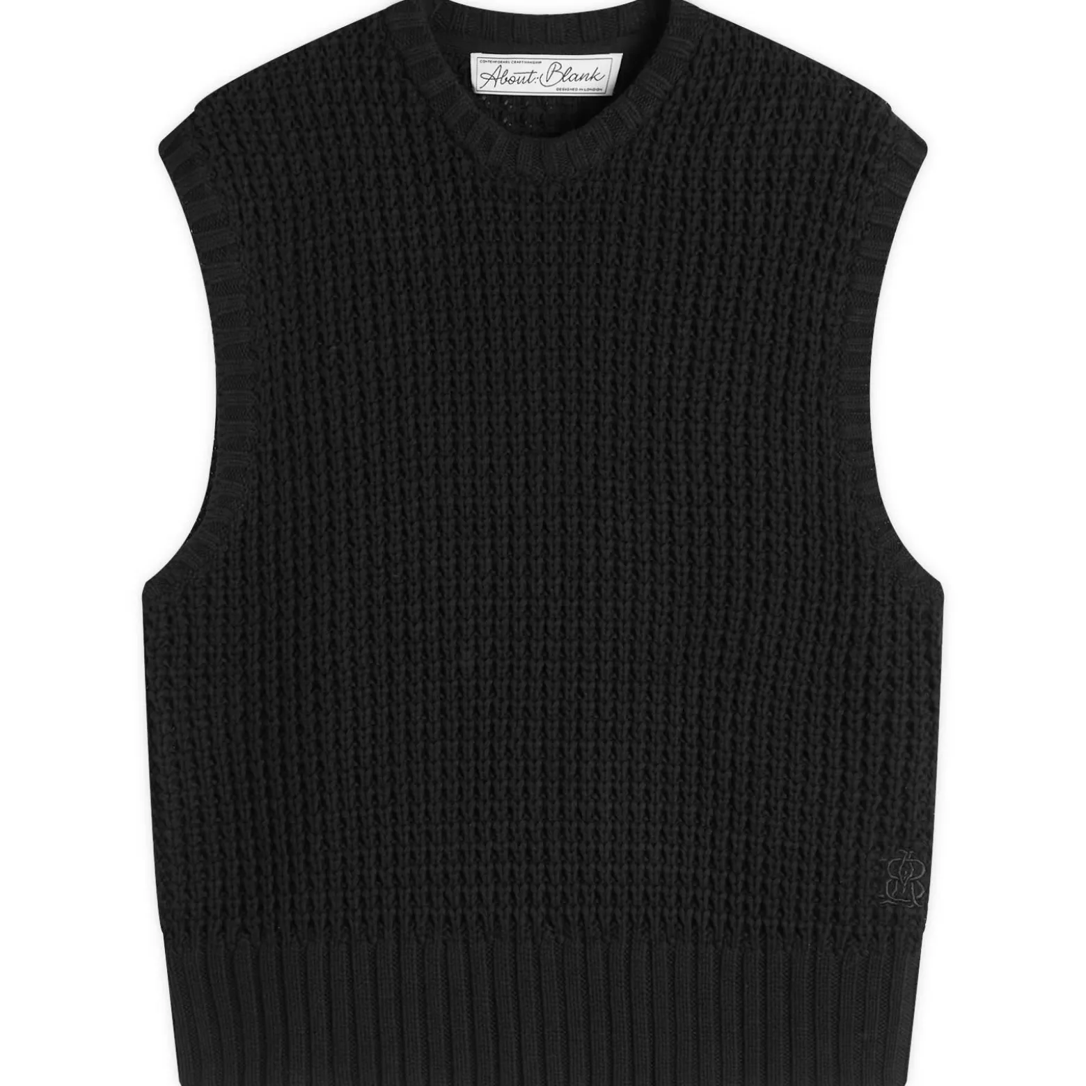 about:blank Moss Stitch Knitted Vest