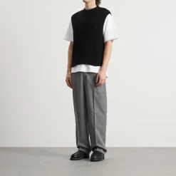 about:blank Moss Stitch Knitted Vest