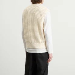 about:blank Moss Stitch Knitted Vest