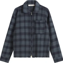 about:blank Plaid Zipped Overshirt