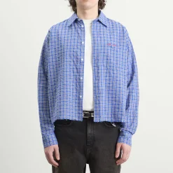 about:blank Raw Hem Check Shirt
