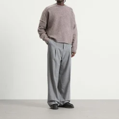 about:blank Wool Pinstripe Wide Leg Trouser