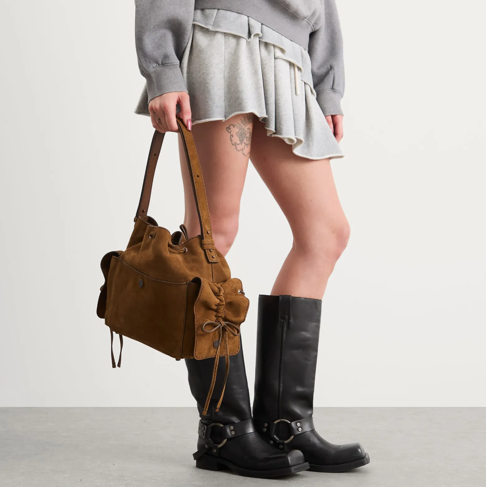 Acne Studios Multipocket Bucket Bag in Suede