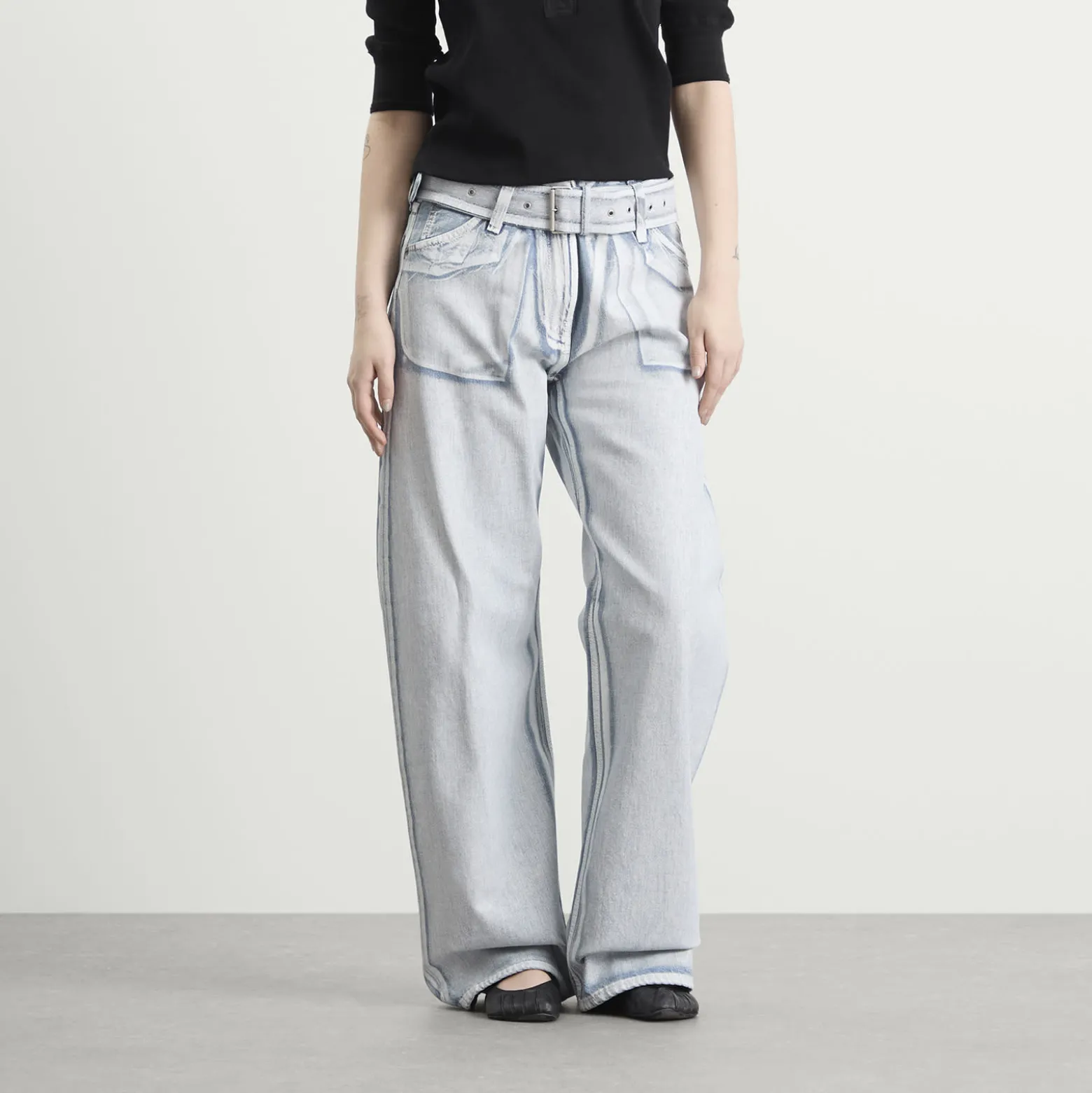 Acne Studios Page Blue Shadow Belted Jeans