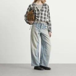 Acne Studios Sip Check Flannel Hooded Shirt