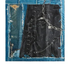 Acne Studios Vasco Denim Skeleton Scarf