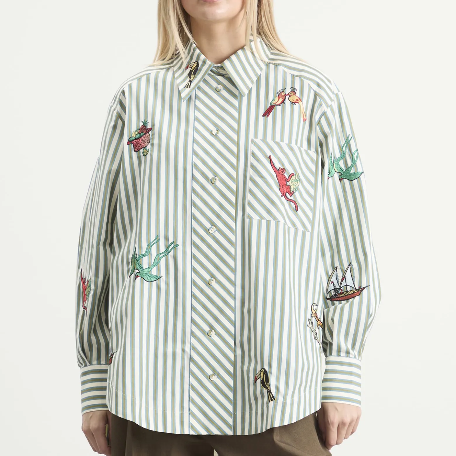 ALÉMAIS Bisou Embroidered Long Sleeve Shirt