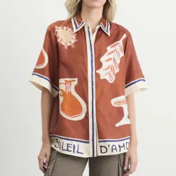 ALÉMAIS Soleil D'Amour Silk Shirt
