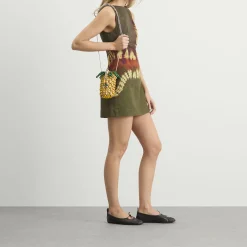 ALÉMAIS Wood Bead Pineapple Mini Bag