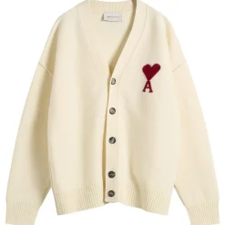 AMI Paris Cardigan With Contrasted Ami De Coeur