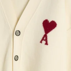 AMI Paris Cardigan With Contrasted Ami De Coeur