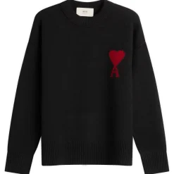 AMI Paris Crewneck Sweater With Contrasted Ami De Coeur