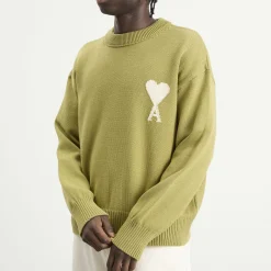 AMI Paris Crewneck Sweater With Contrasted Ami De Coeur