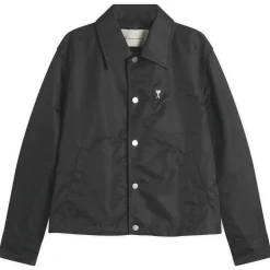AMI Paris Denim Jacket With Ami De Coeur Stud