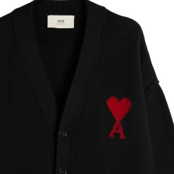 AMI Paris Felted Merino Wool Knit ADC Cardigan