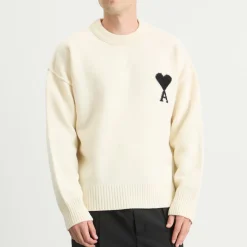 AMI Paris Felted Merino Wool Knit ADC Crew Neck Jumper