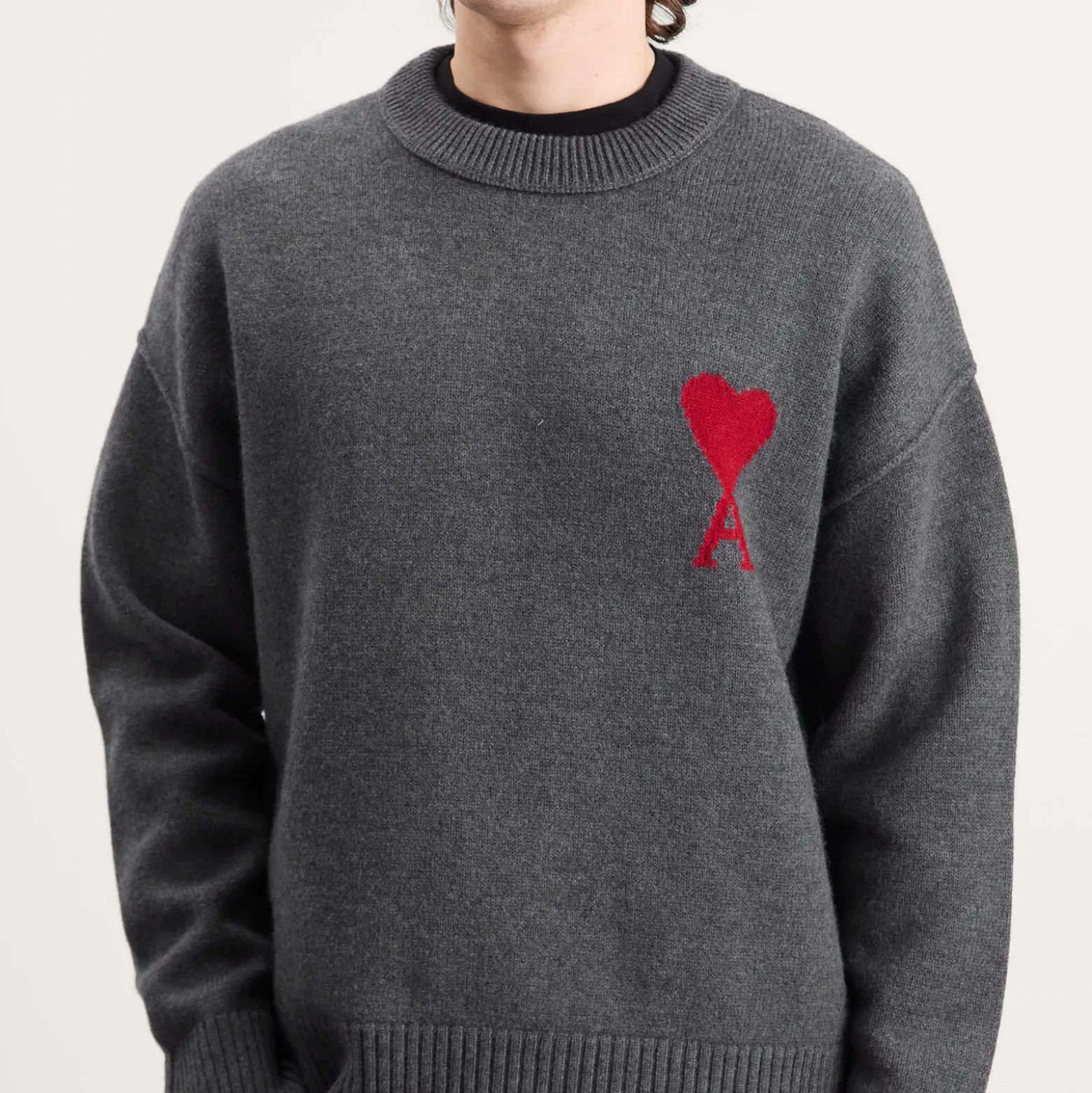AMI Paris Felted Merino Wool Knit ADC Crew Neck Jumper