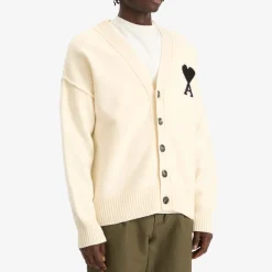 AMI Paris Felted Merino Wool Knit ADC Cardigan