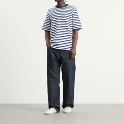 AMI Paris Short Sleeve Boxy Fit Mariniere T-Shirt