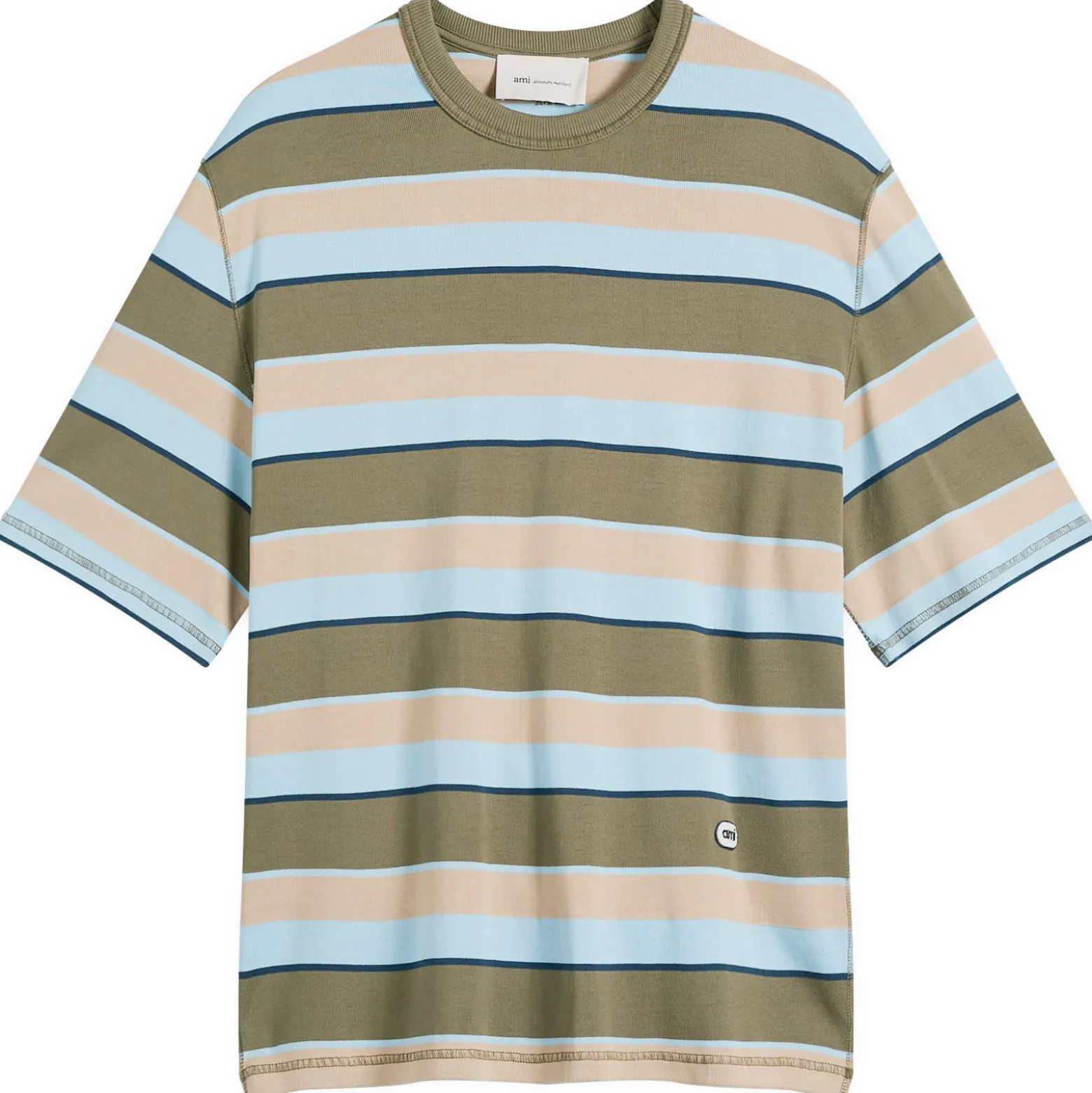 AMI Paris Short Sleeve Oversized Striped T-Shirt