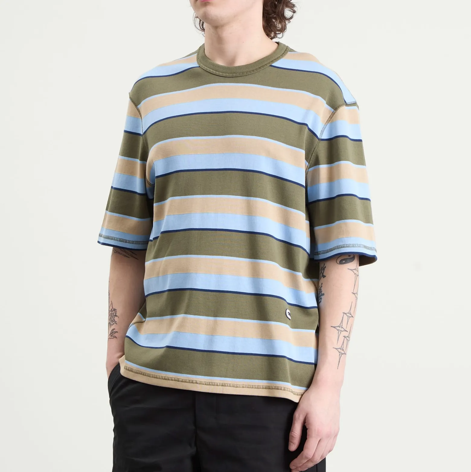 AMI Paris Short Sleeve Oversized Striped T-Shirt