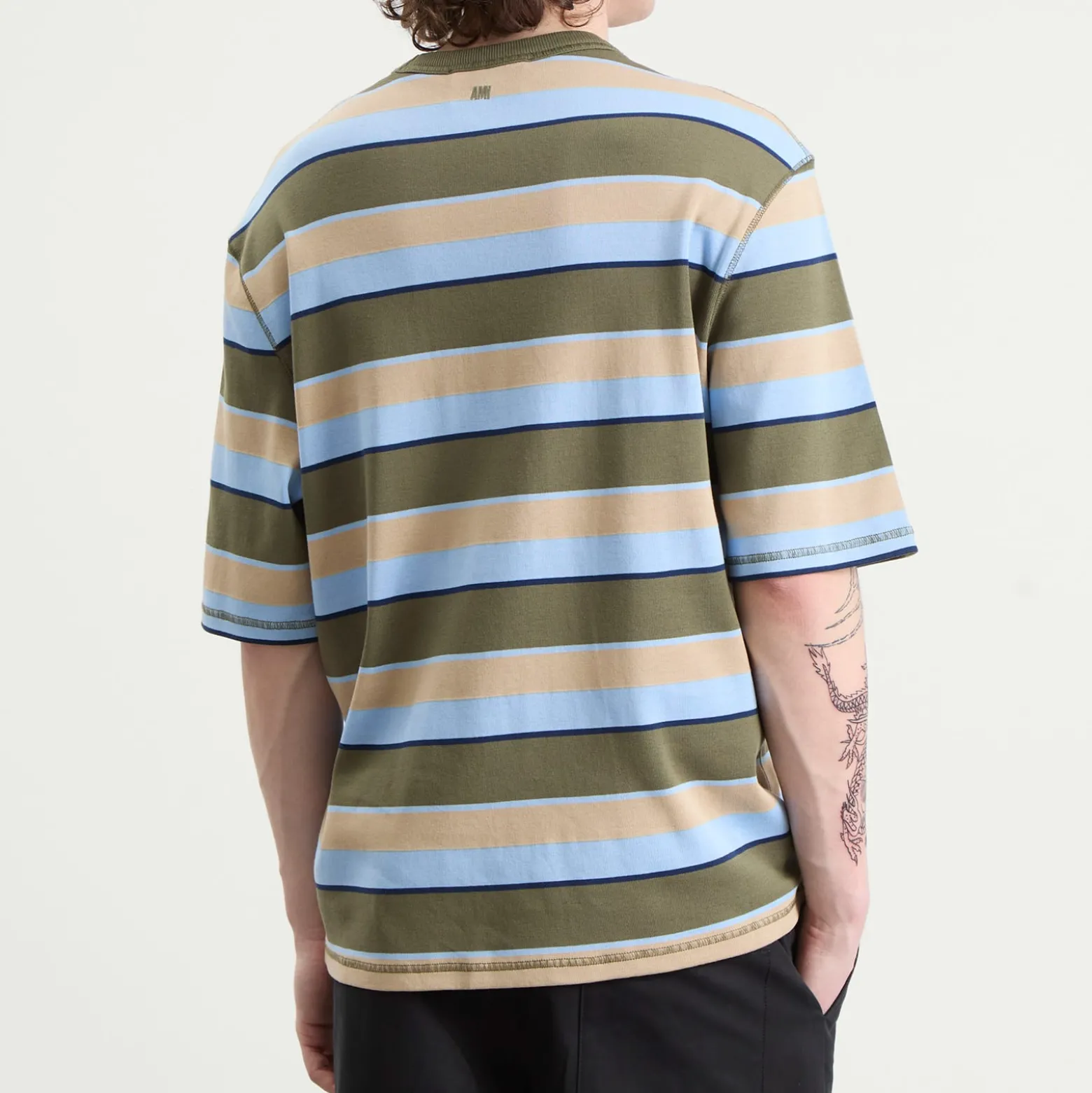 AMI Paris Short Sleeve Oversized Striped T-Shirt