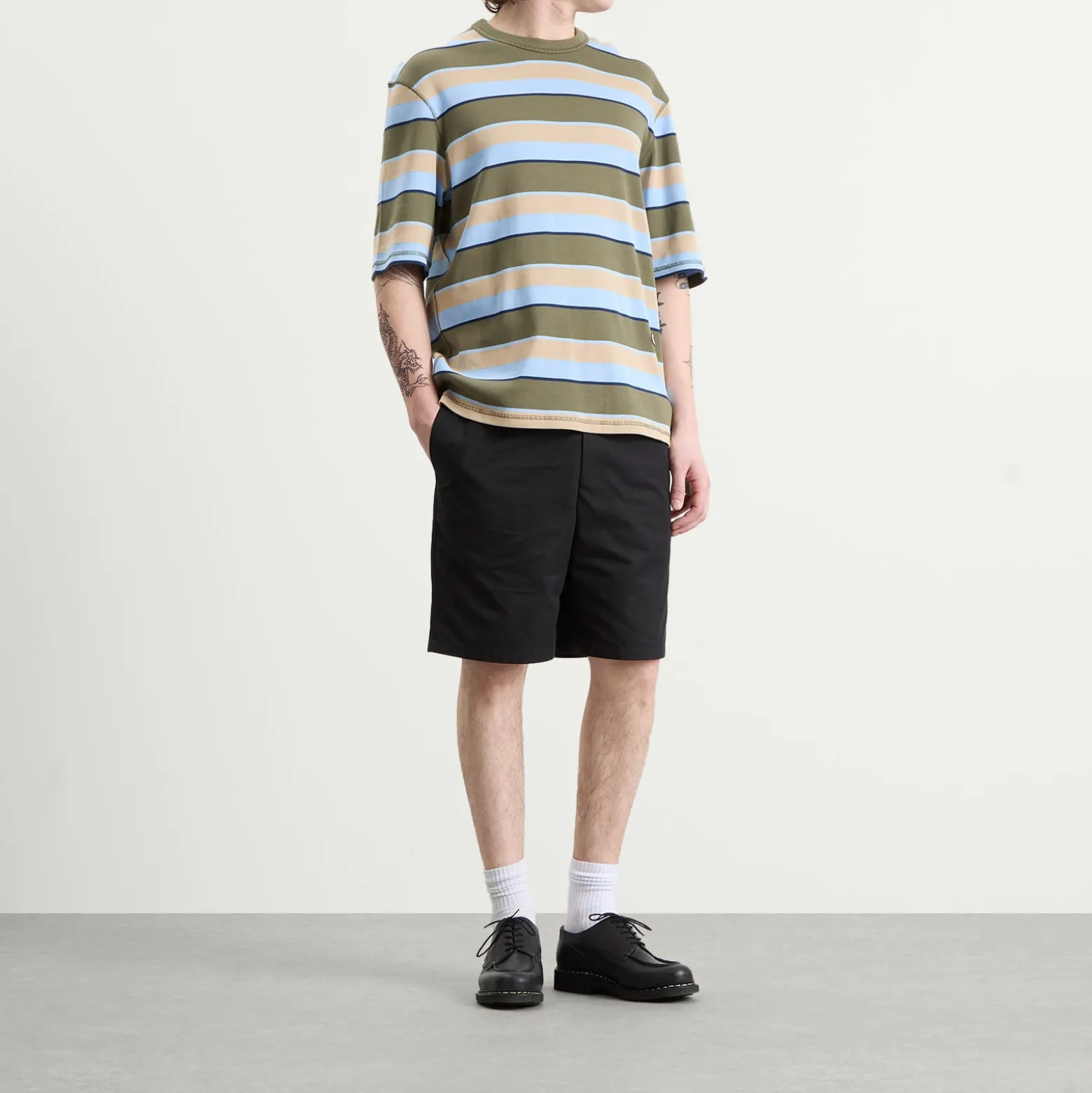 AMI Paris Short Sleeve Oversized Striped T-Shirt