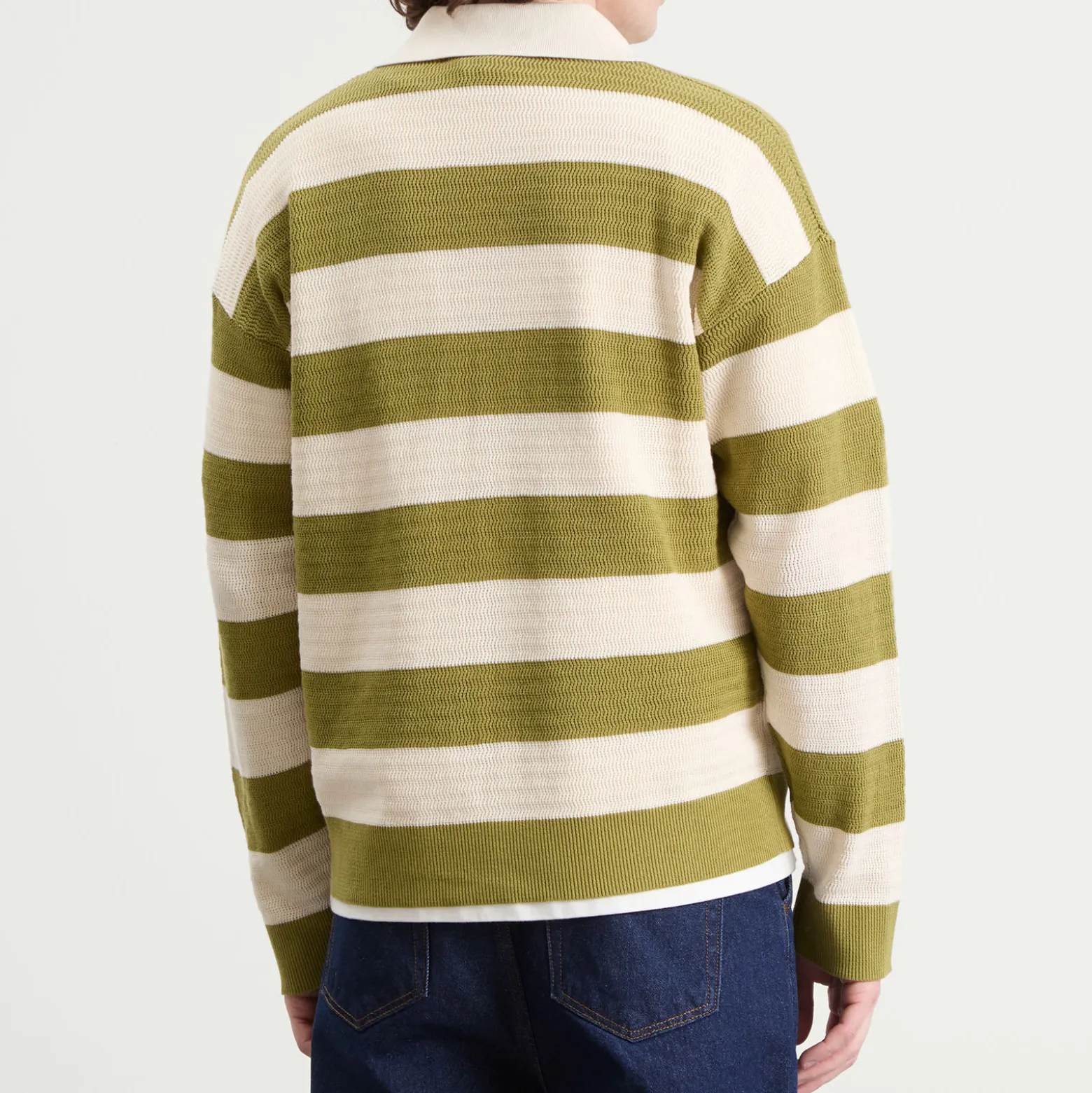 AMI Paris Stripe Knitted Shirt With Ami De Coeur Patch