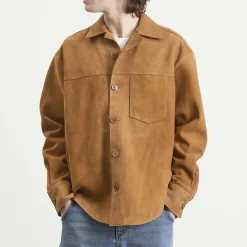 AMI Paris Suede Buttoned Overshirt