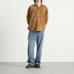 AMI Paris Suede Buttoned Overshirt