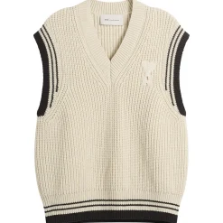 AMI Paris V Neck Sleeveless Sweater