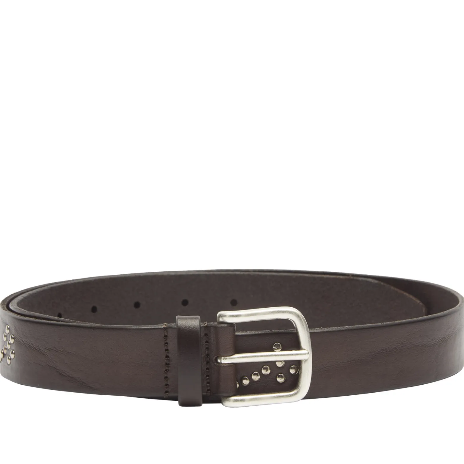 Andersons Narrow Stud Trimmed Leather Belt