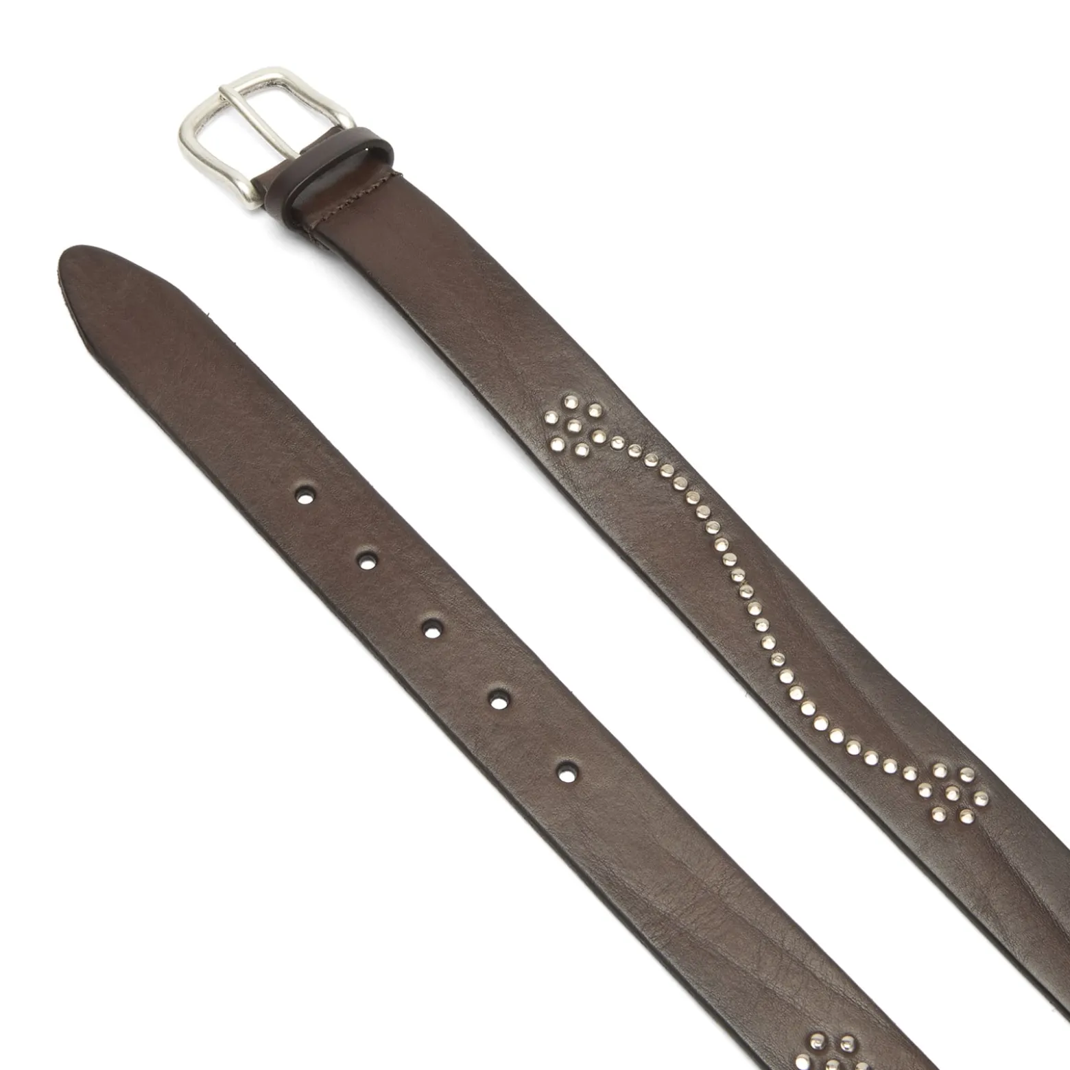 Andersons Narrow Stud Trimmed Leather Belt