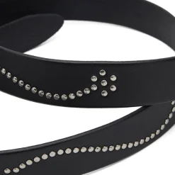 Andersons Narrow Stud Trimmed Leather Belt