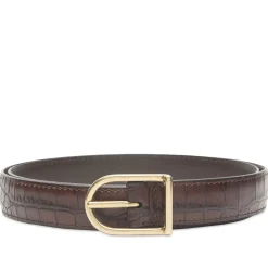 Andersons Slim Alligator Print Leather Belt