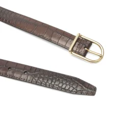Andersons Slim Alligator Print Leather Belt