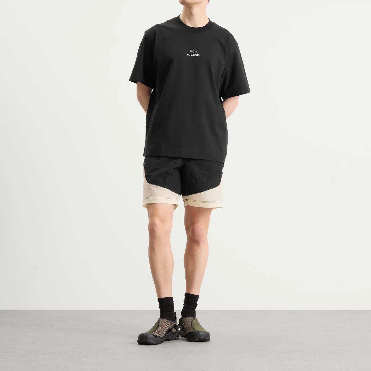 and wander x ROA Logo Printed T-Shirt