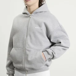 ANNIE HOOD Mini Logo Zip Hoodie