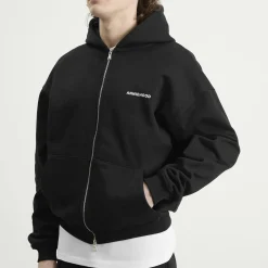 ANNIE HOOD Mini Logo Zip Hoodie