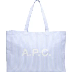 A.P.C. Striped Poplin Diane Shopping Tote