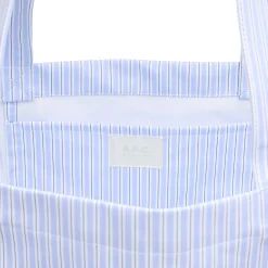 A.P.C. Striped Poplin Diane Shopping Tote
