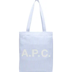 A.P.C. Striped Poplin Lou Tote Bag
