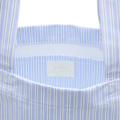 A.P.C. Striped Poplin Lou Tote Bag